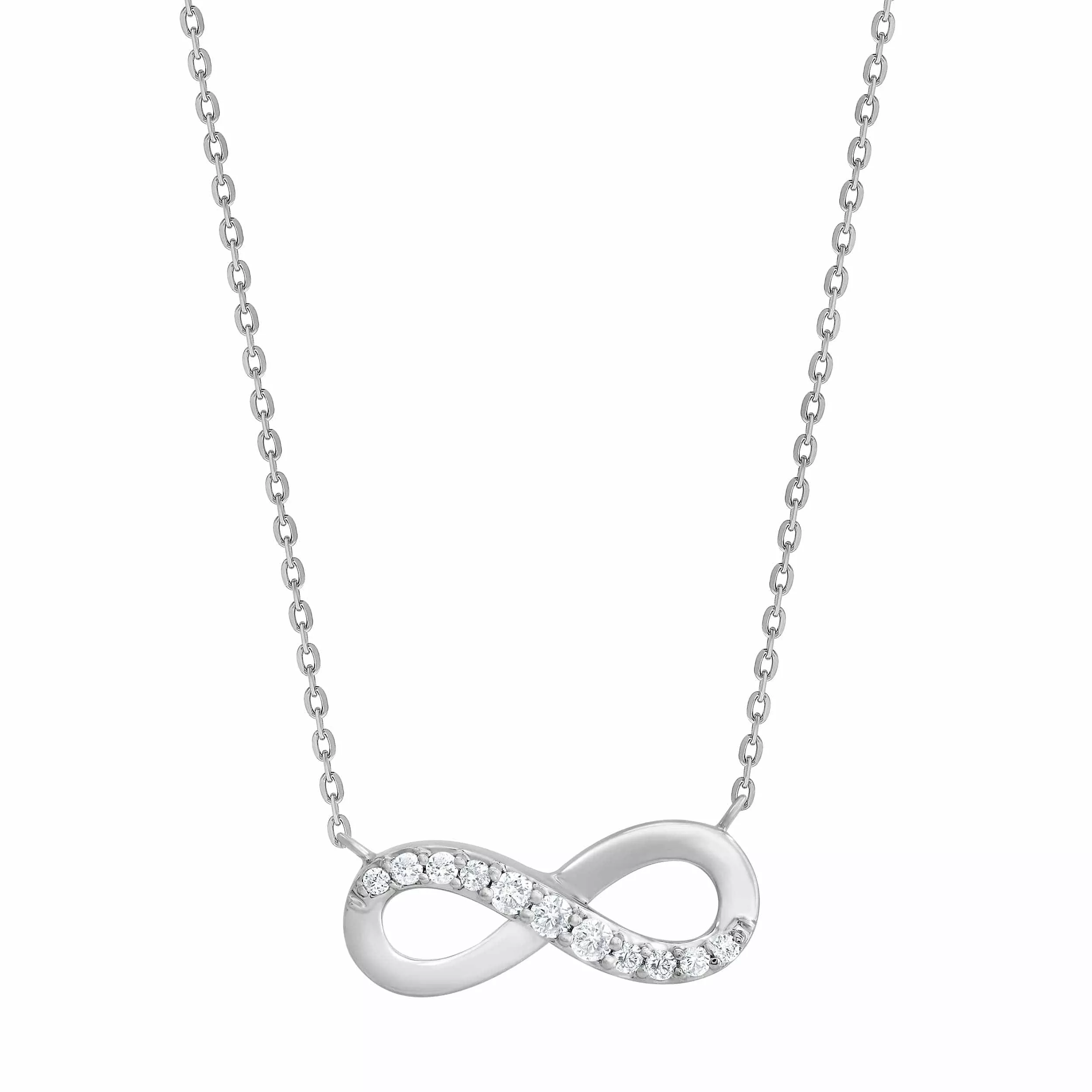 0.10 Carat Sterling Silver Lab Grown Diamond Infinity Pendant Necklace