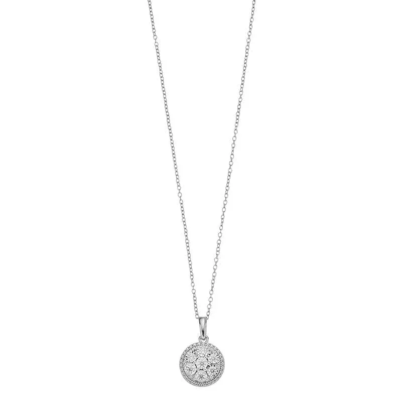 0.25 Carat Lab Grown Diamond Cluster Pendant Necklace