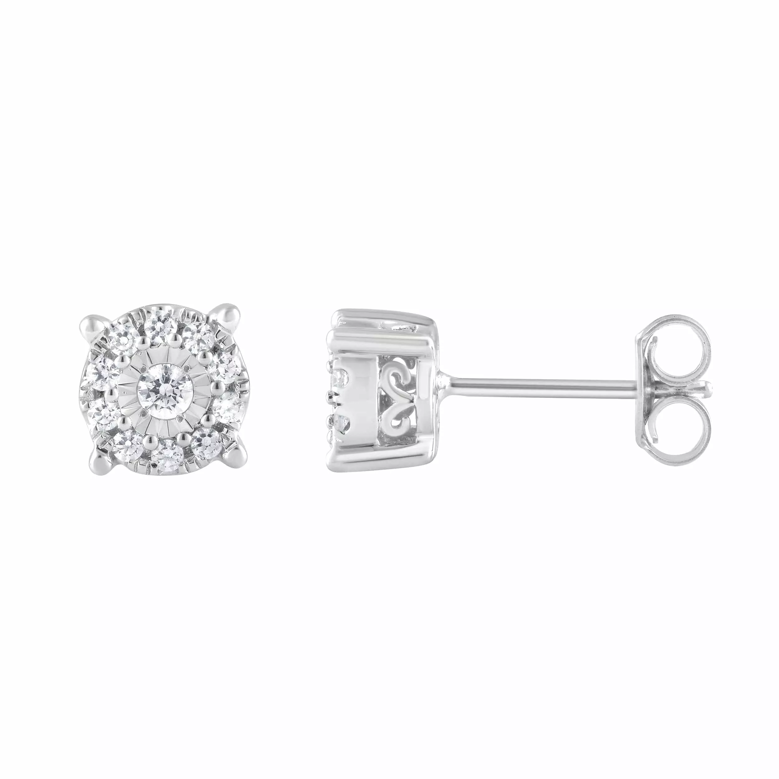 0.25 Carat Lab Grown Halo Diamond Stud Earrings
