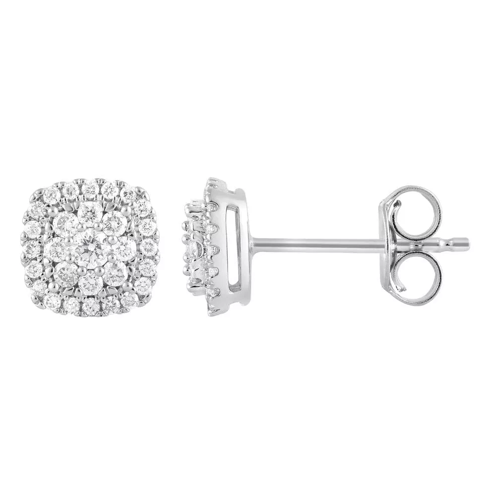 0.33 Carat Lab Grown Cushion Shaped Diamond Stud Earrings
