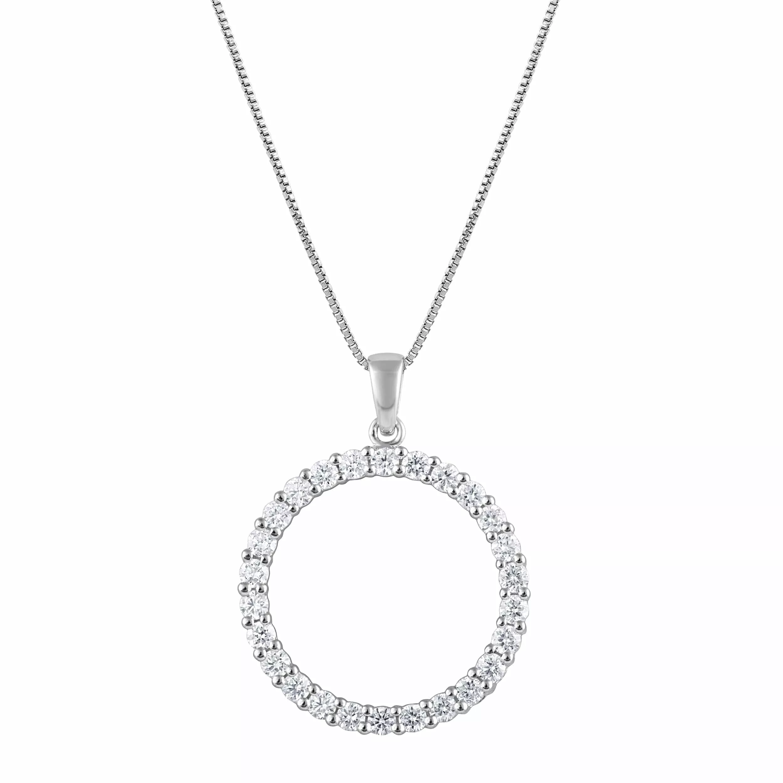 0.33 Carat Lab Grown Diamond Circle Of Life Pendant Necklace in Sterling Silver