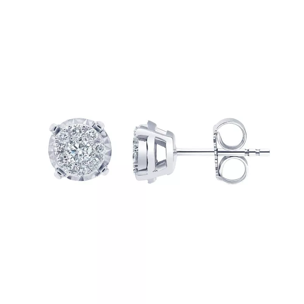 0.50 Carat Cluster Lab Grown Diamond Earrings