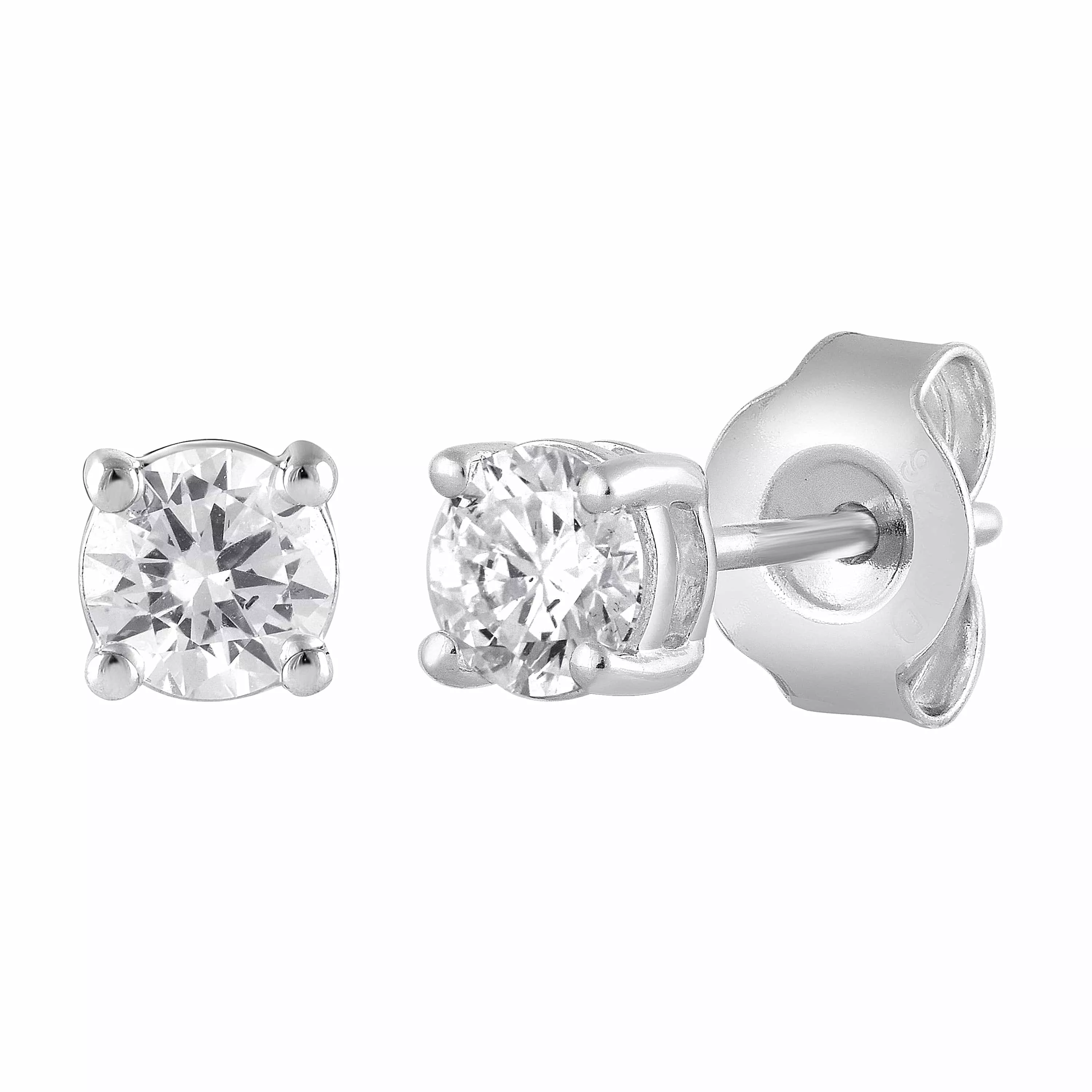 0.50 Carat Lab Grown Round Cut Diamond Stud Earrings