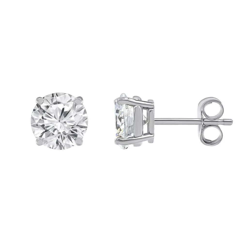 0.50 Carat Round Cut Lab Grown Diamond Stud Earrings