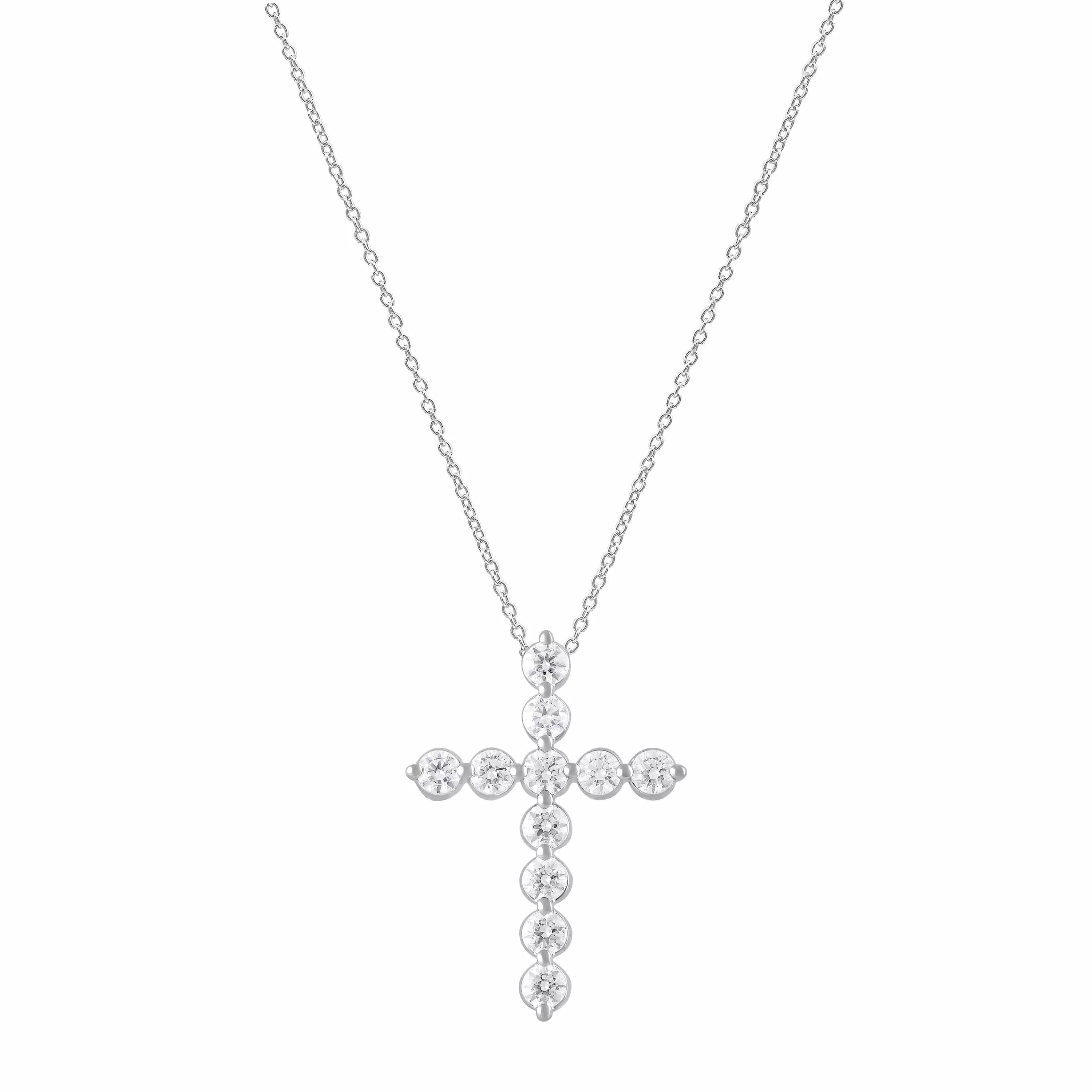 1 Carat Lab Grown Diamonds Cross Pendant Necklace