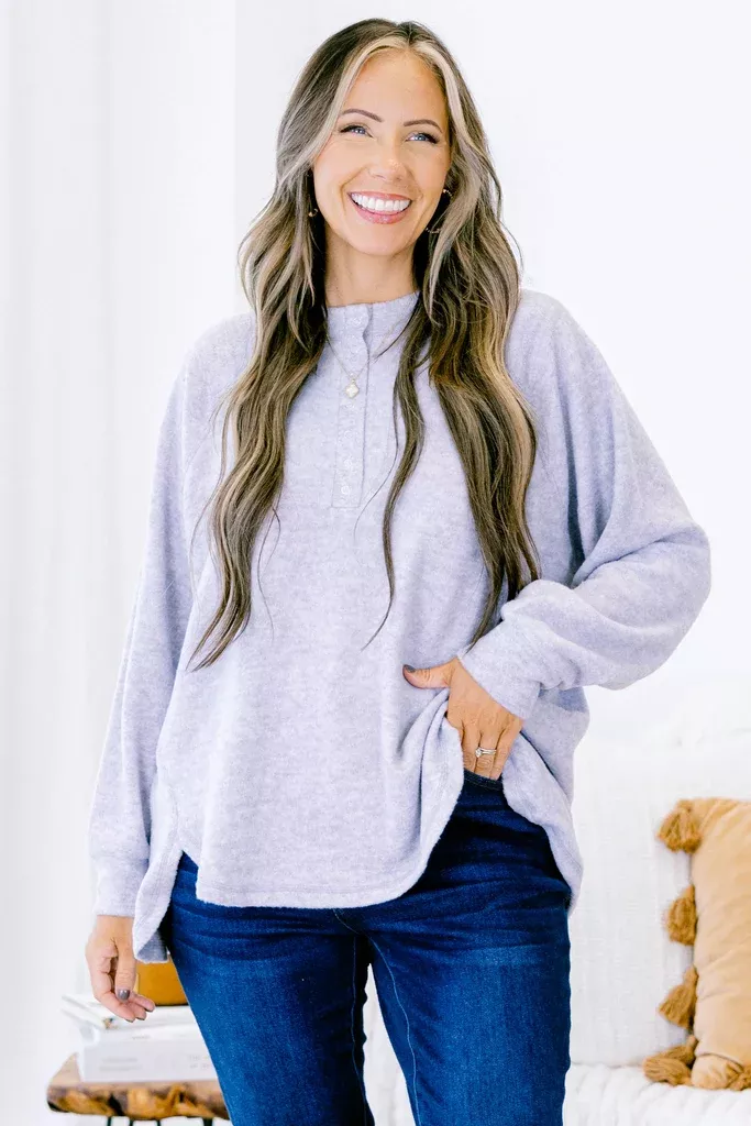 All The Feels Pullover, Heather Grey