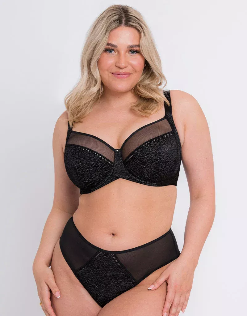 Amaze Balcony Side Support Bra Black