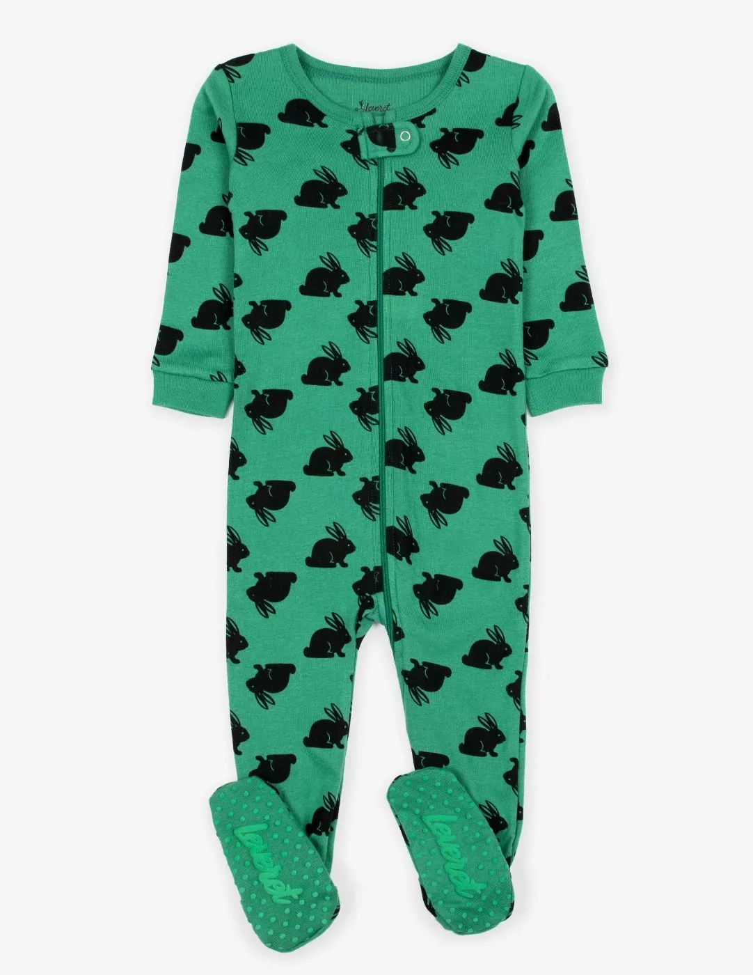 Baby Footed Green Bunny Pajamas