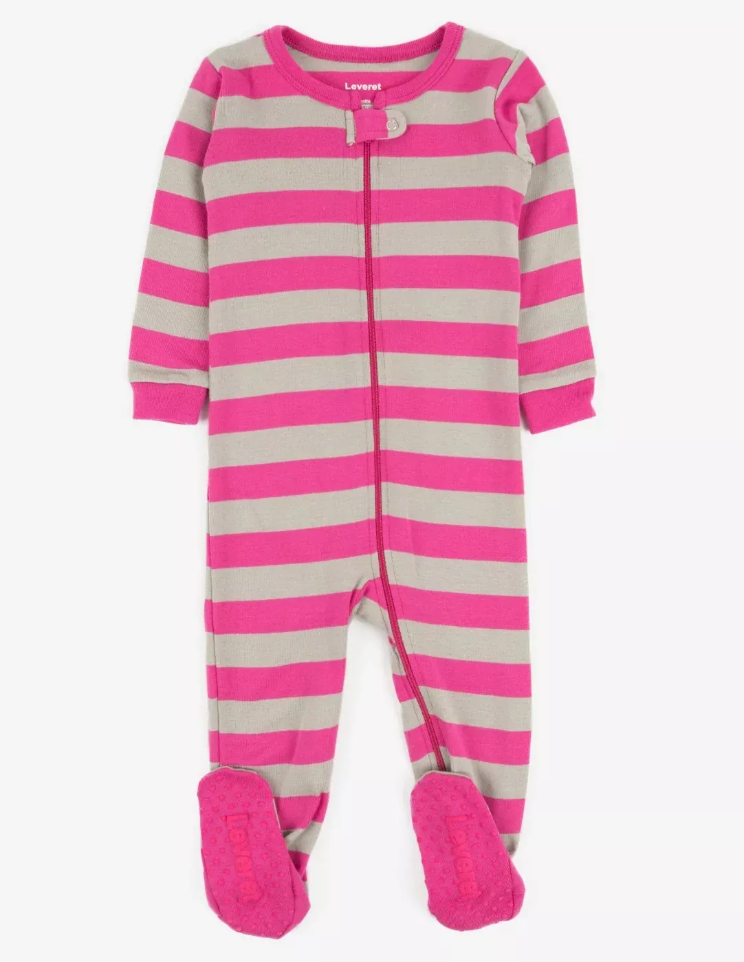 Baby Footed Pink Striped Pajamas