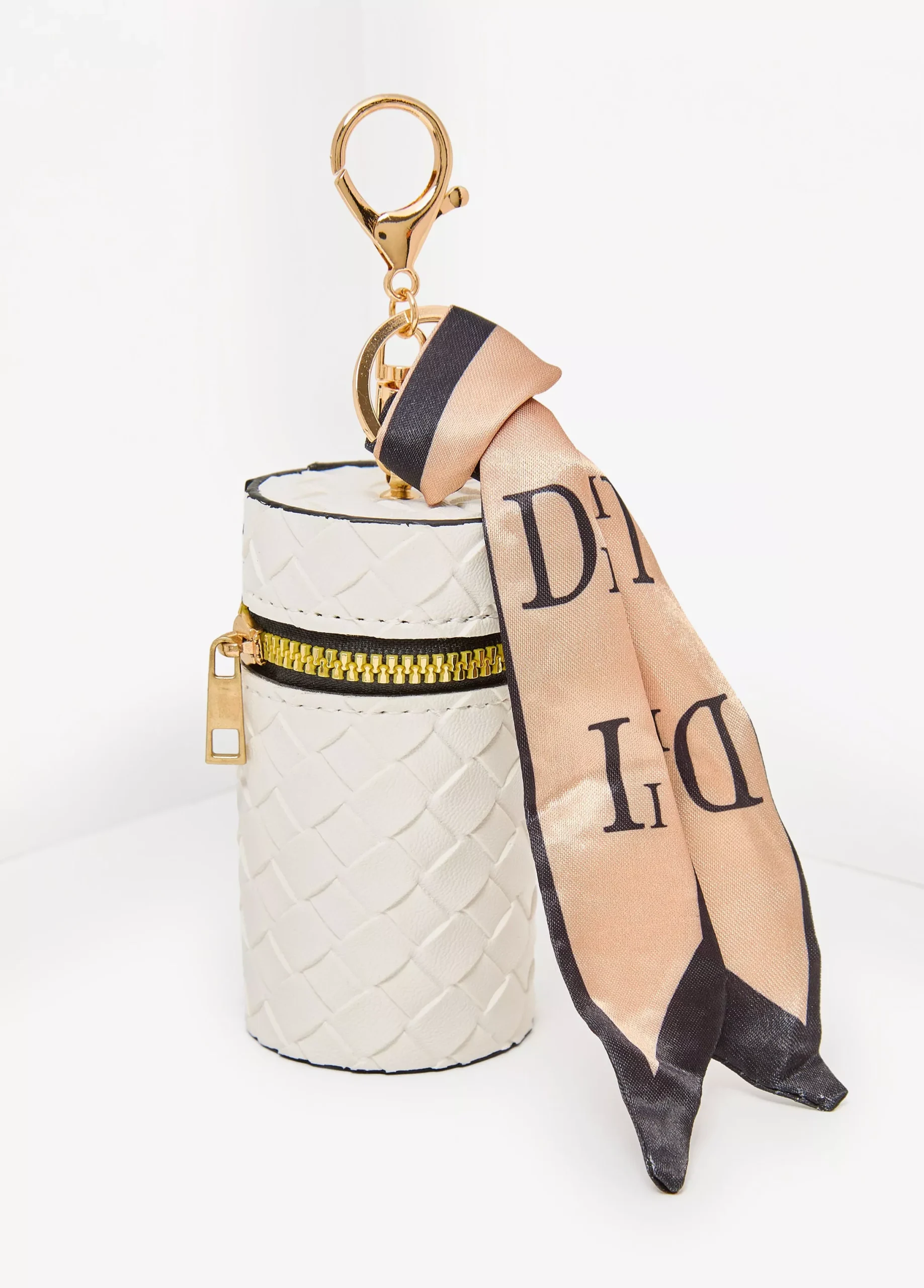 Basketweaved Faux Leather Bag Charm