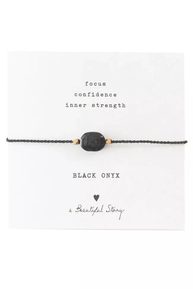 A Beautiful Story Bracelet Gemstone Cards Black Onyx