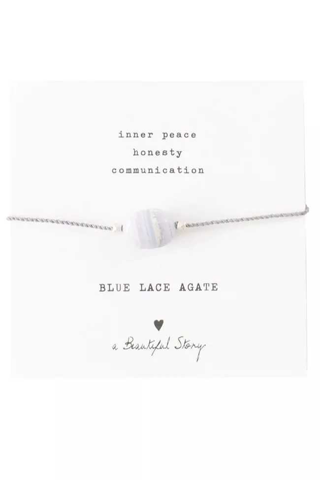 A Beautiful Story Bracelet Gemstone Cards Blue Lace Agate