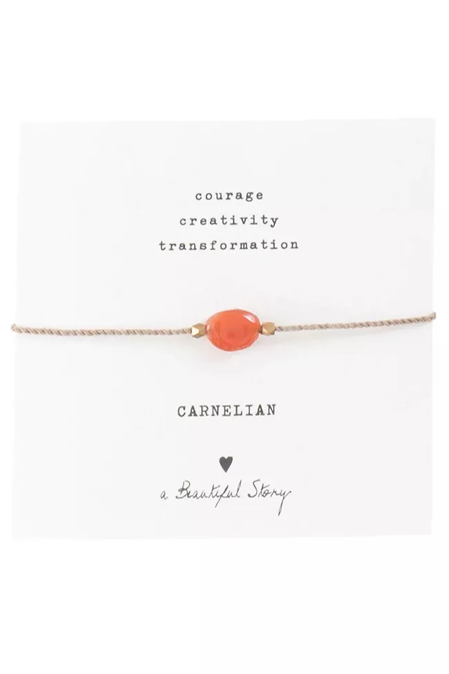 A Beautiful Story Bracelet Gemstone Cards Carnelian Orange