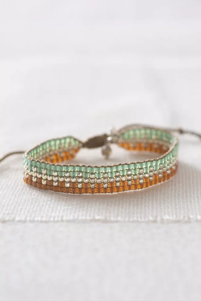 A Beautiful Story Bracelet Soul Labradorite Silver Green & Orange