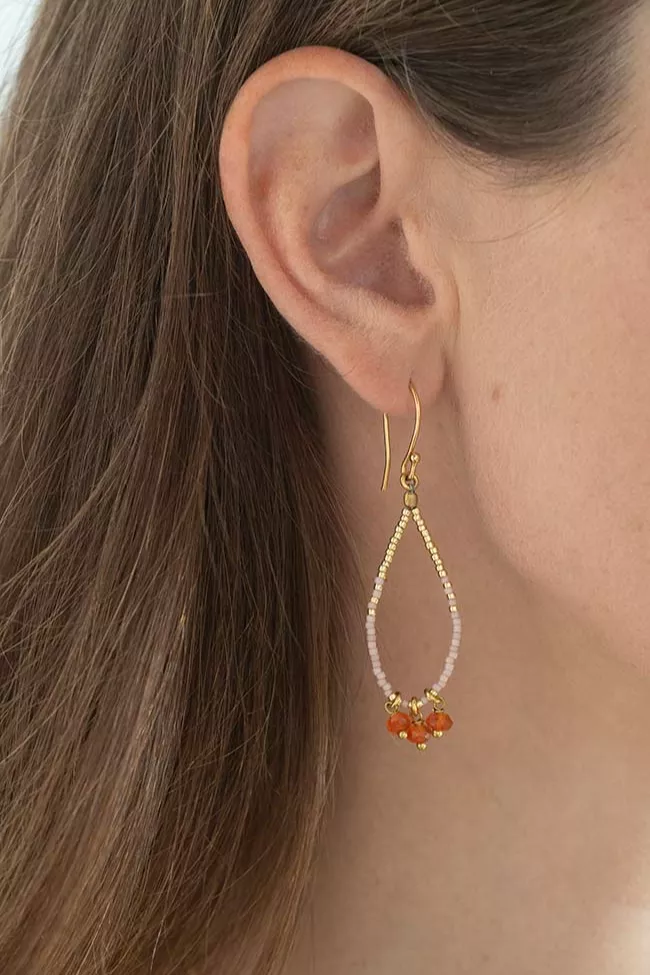 A Beautiful Story Earrings Becoming Carnelian Gold Orange