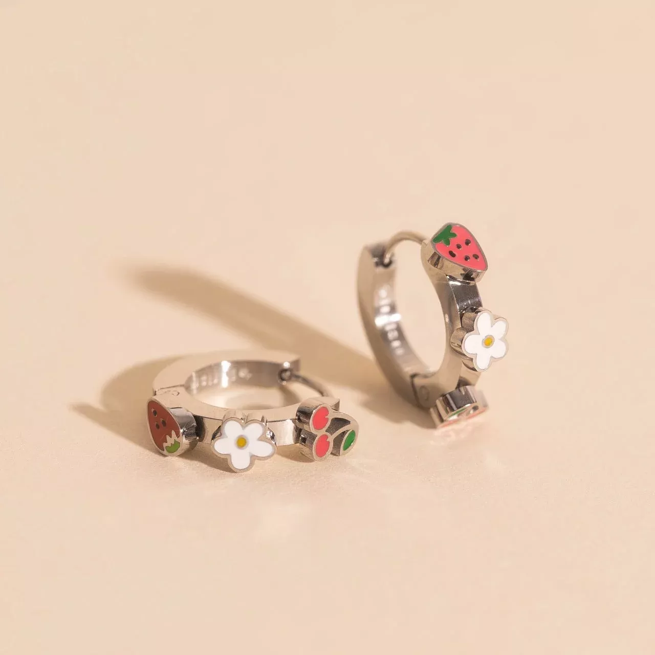 Berry Sweet 3D Huggie Hoop Earrings