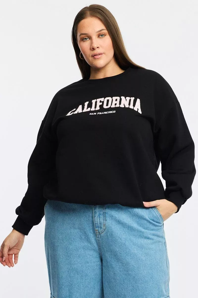 Black Sweatshirt Long Sleeve Crew Neck