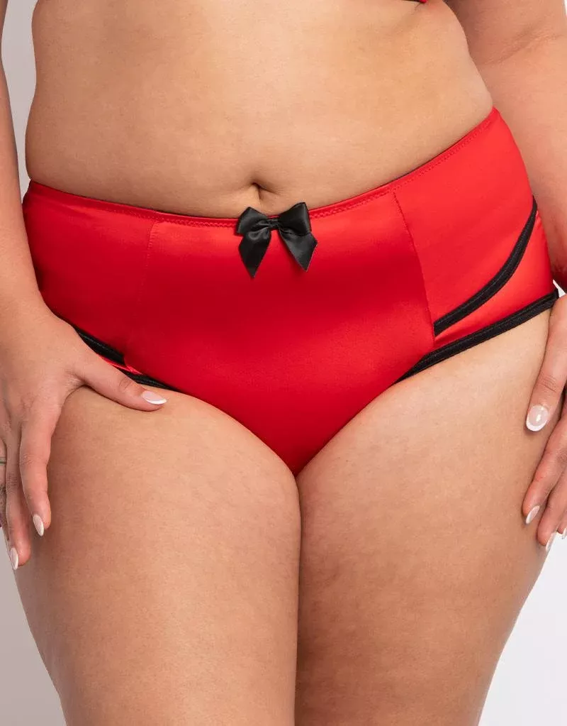 Charlotte High Waist Brief Racing Red/Black