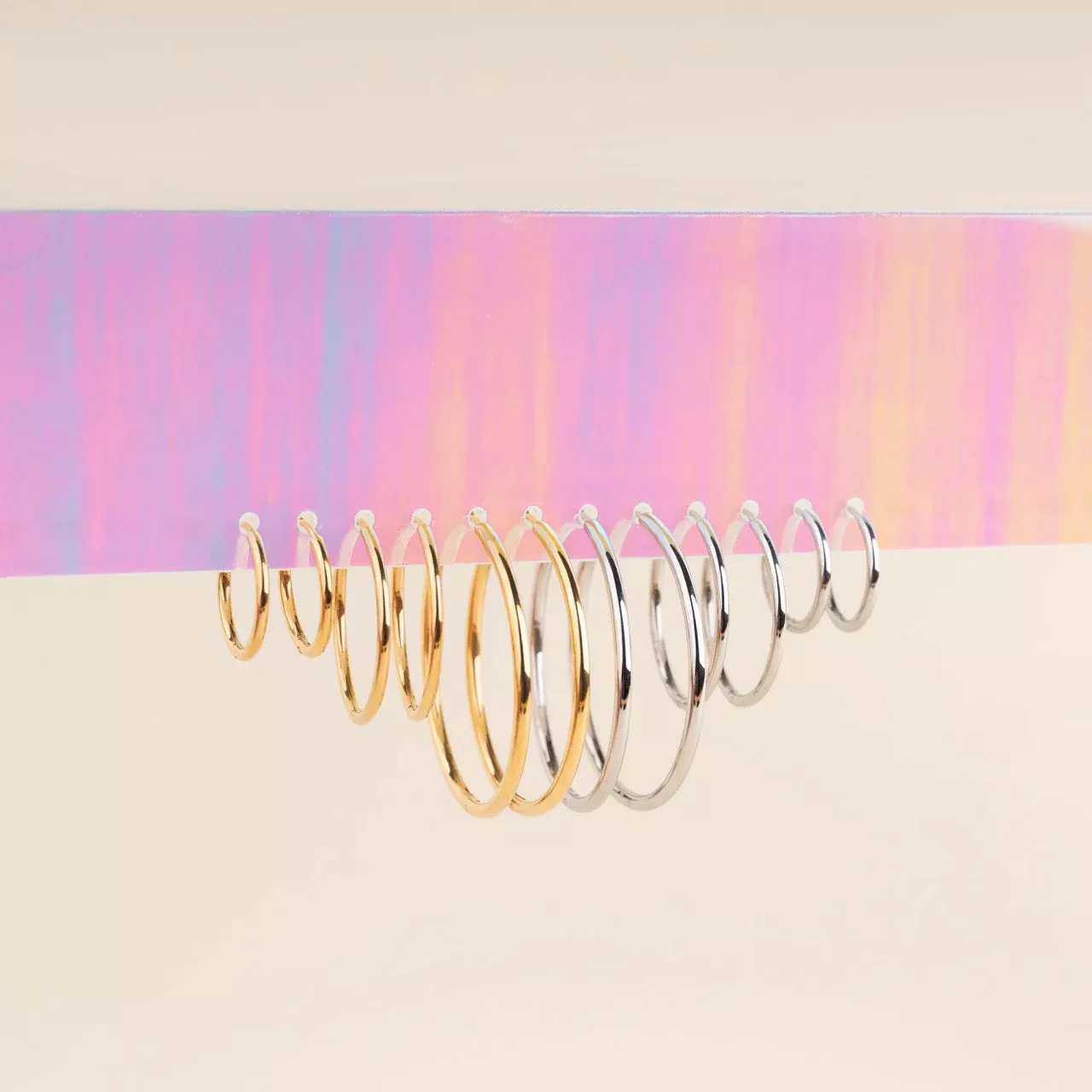 Circle Rounded Huggie Hoop Earrings