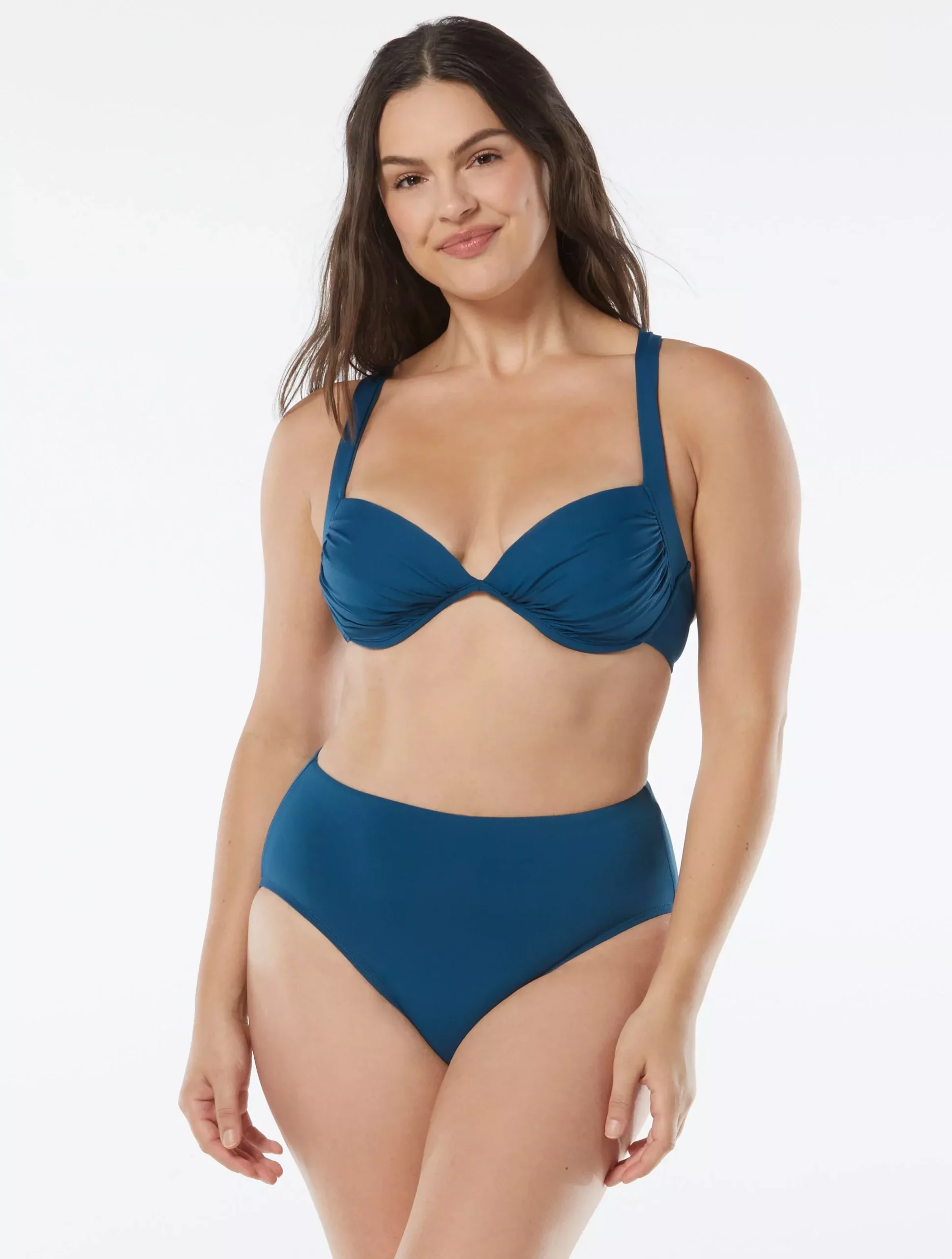 Coco Contours Regal Draped Bra Sized Underwire Push Up Bikini Top - Keepsake