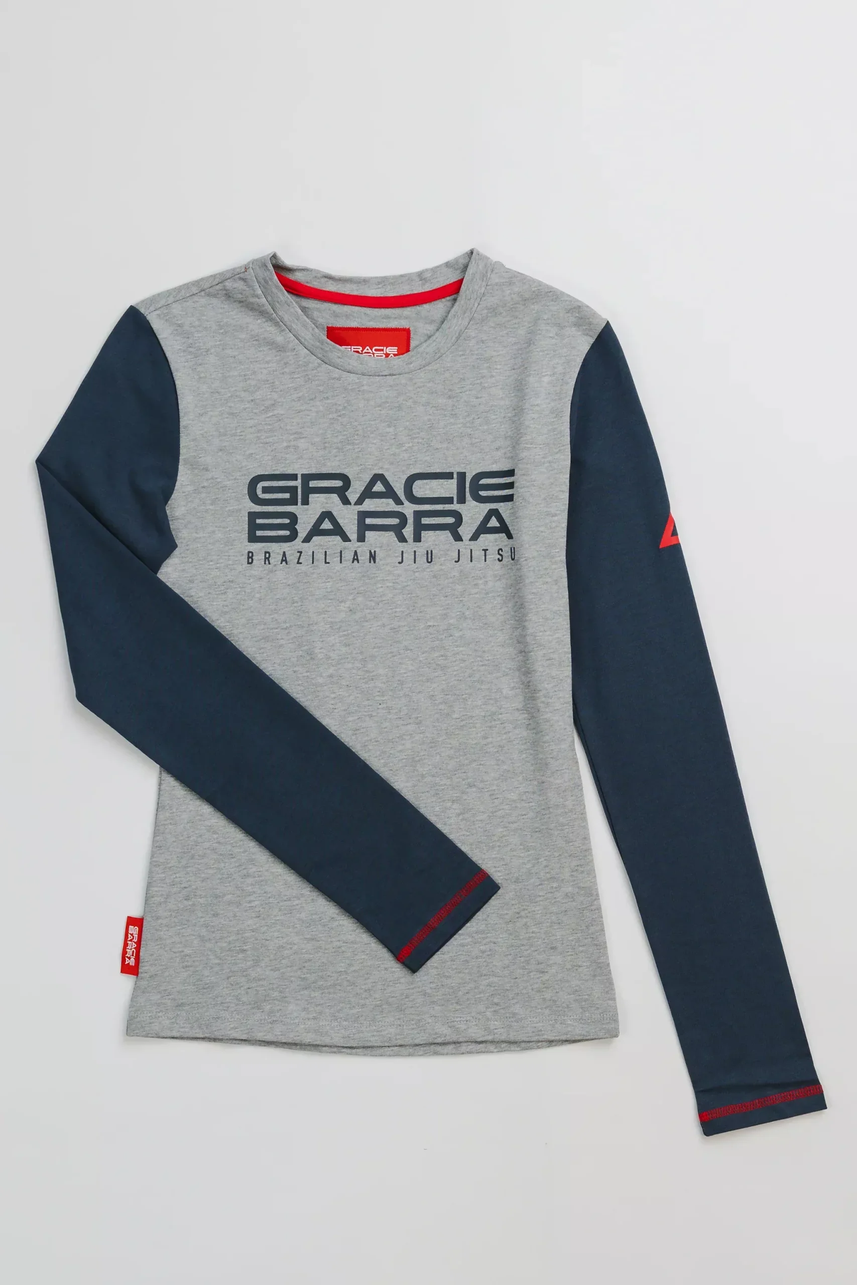 Colorblock Womens Long Sleeve Tee - Grey/Black