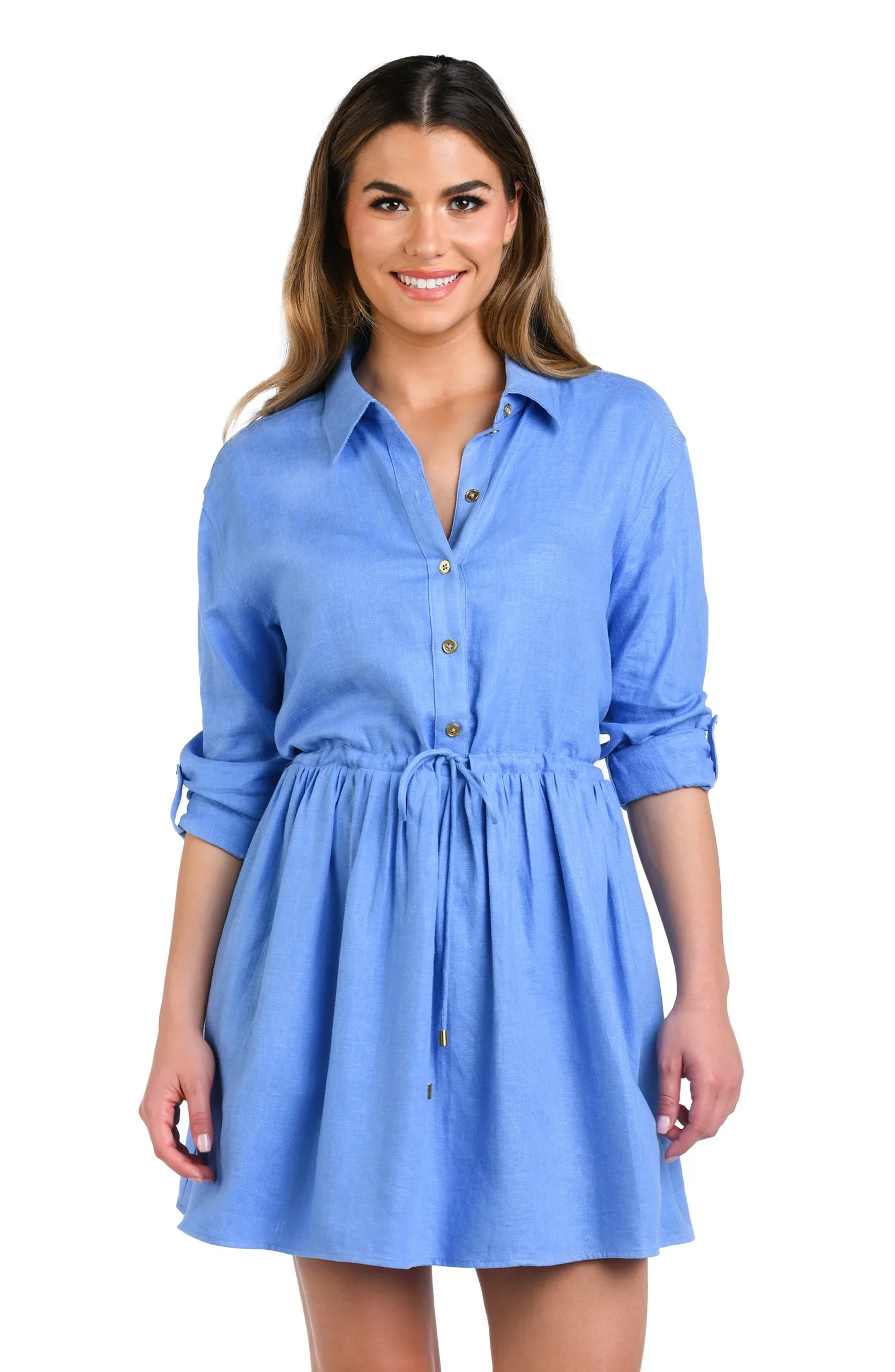 Delphine Coast Shirt Dress Cover Up - Chambray - FINAL SALE