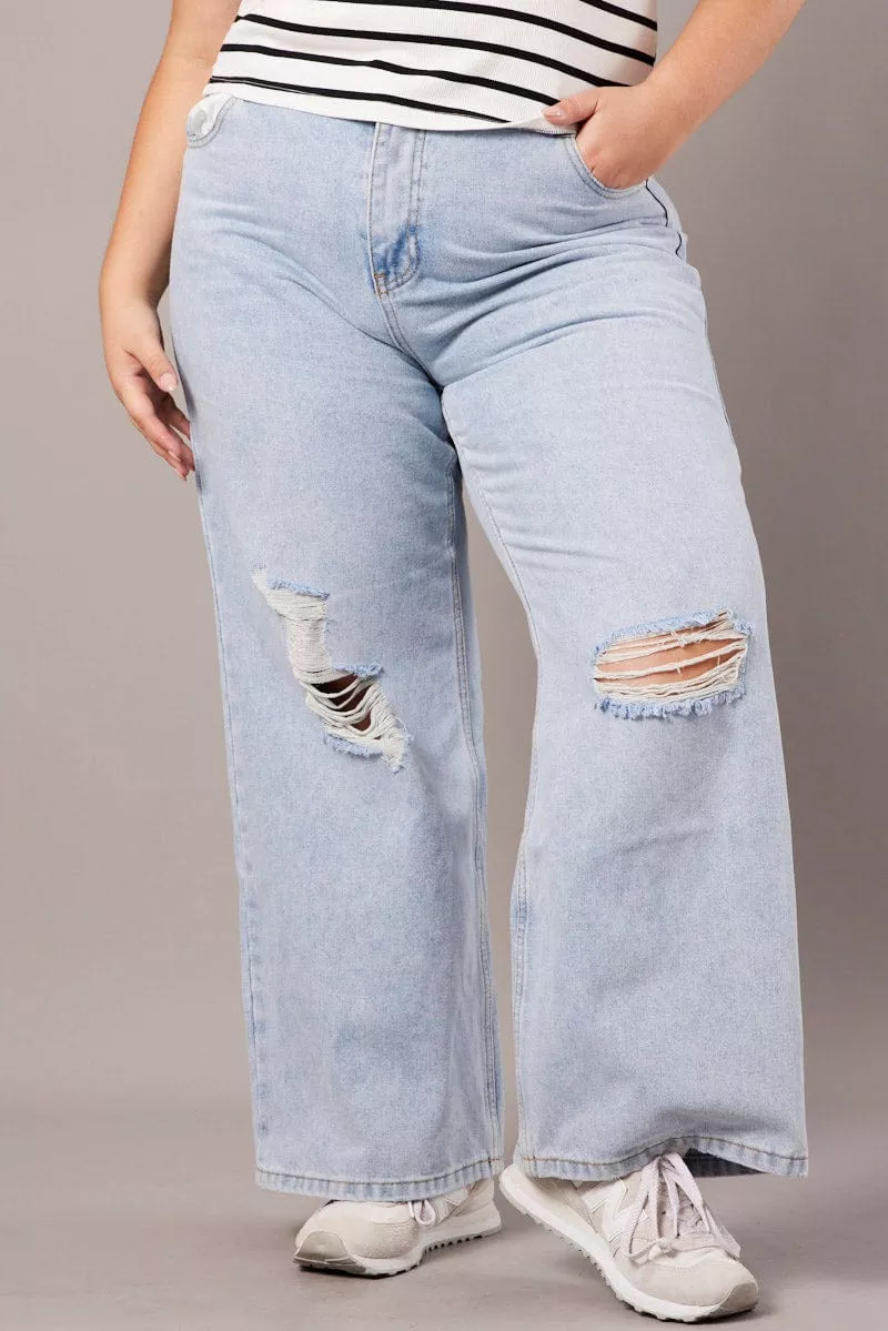 Denim Baggy Jeans High Rise