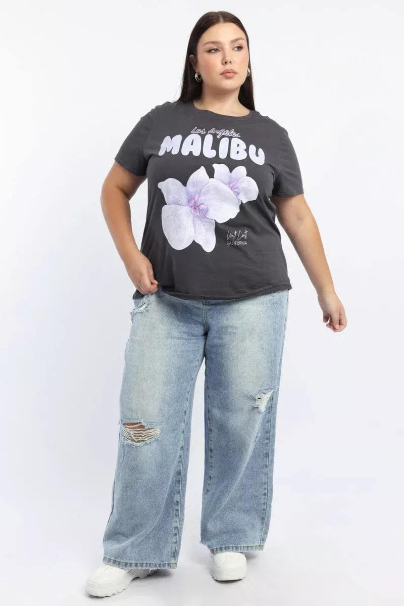 Denim Baggy Mid Rise Jeans