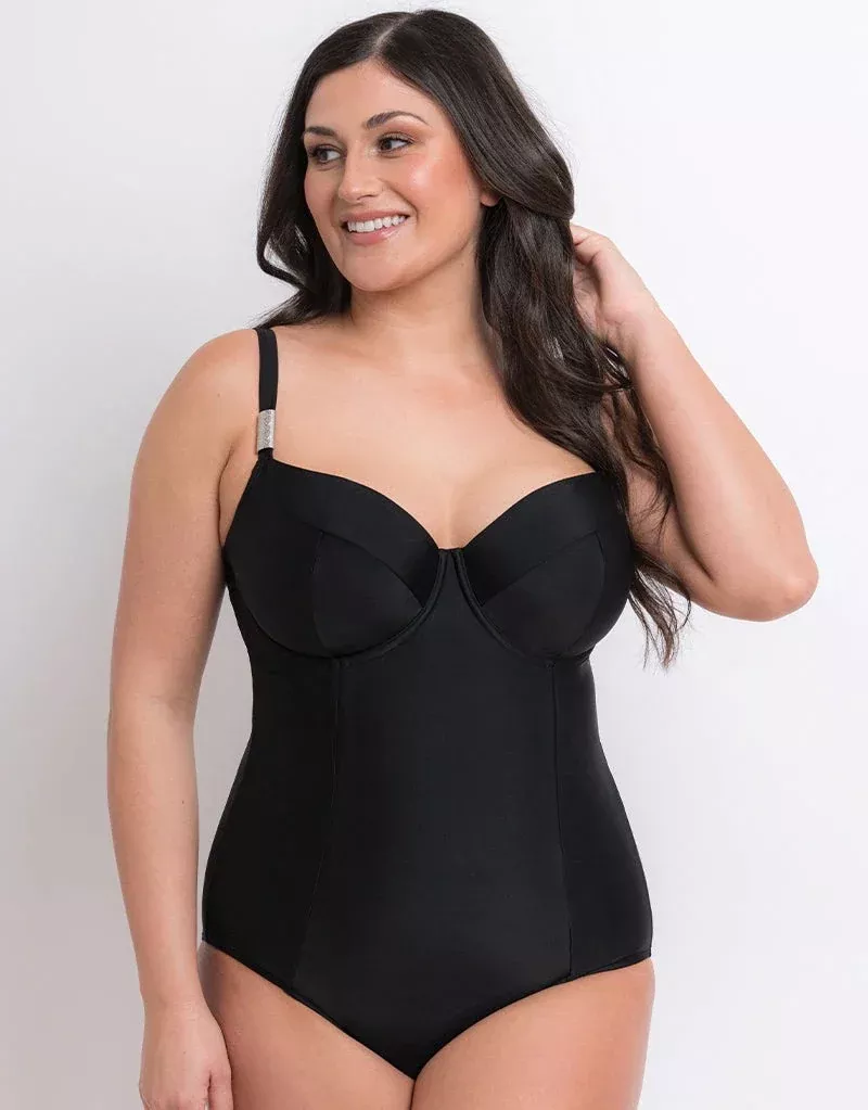 Dubai Escape Balcony Swimsuit Black