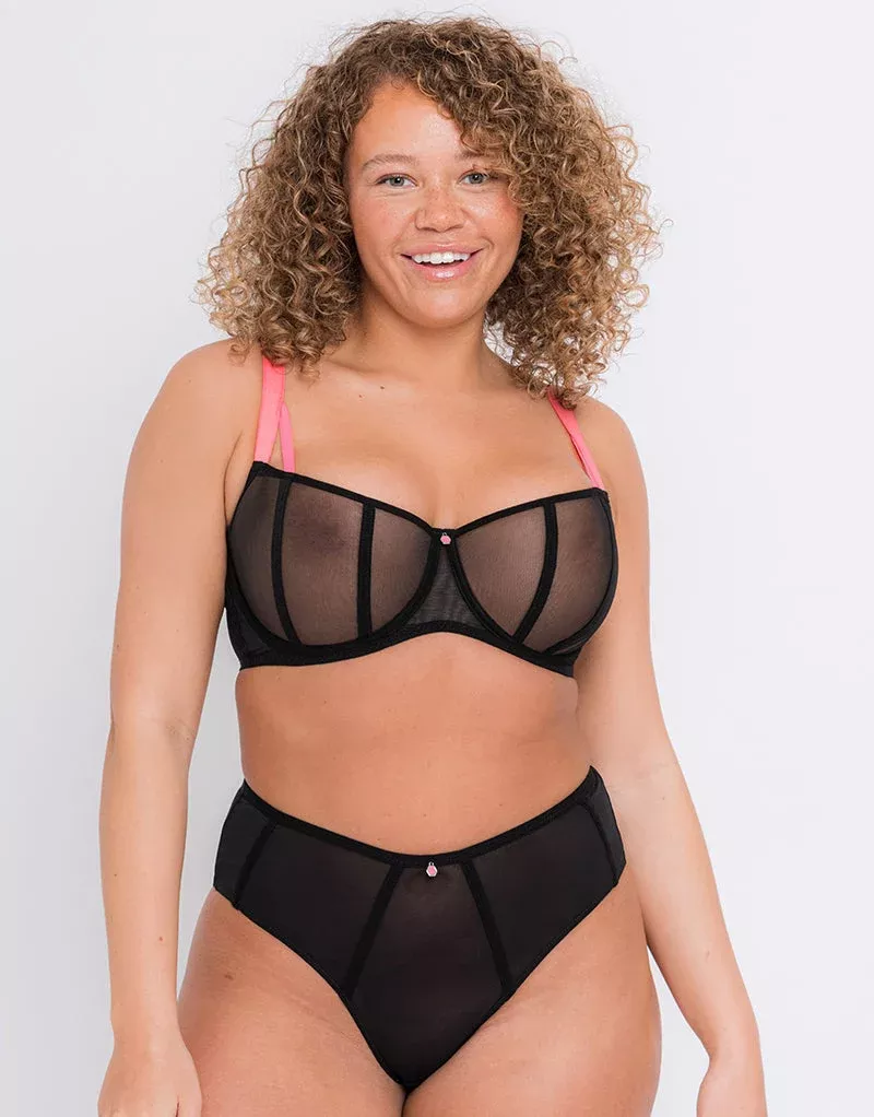 Elementary Balcony Bra Black/Pink