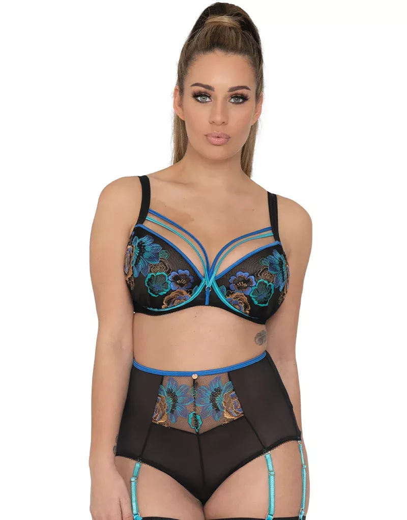 Encounter Plunge Bra Black/Peacock