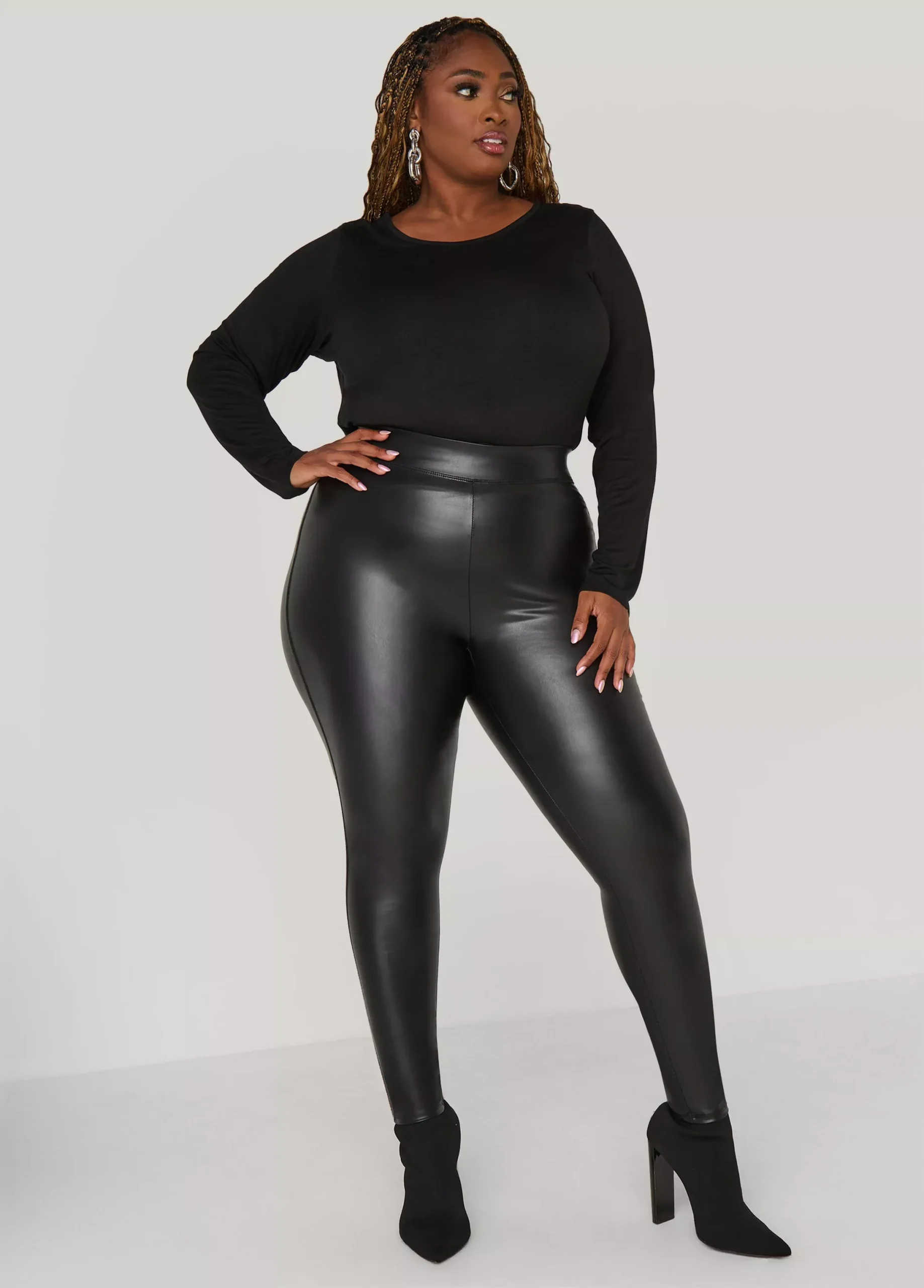 Faux Stretch Leather Leggings