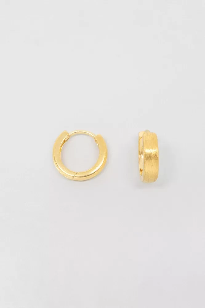 fejn Earrings Huggie Satin Gold
