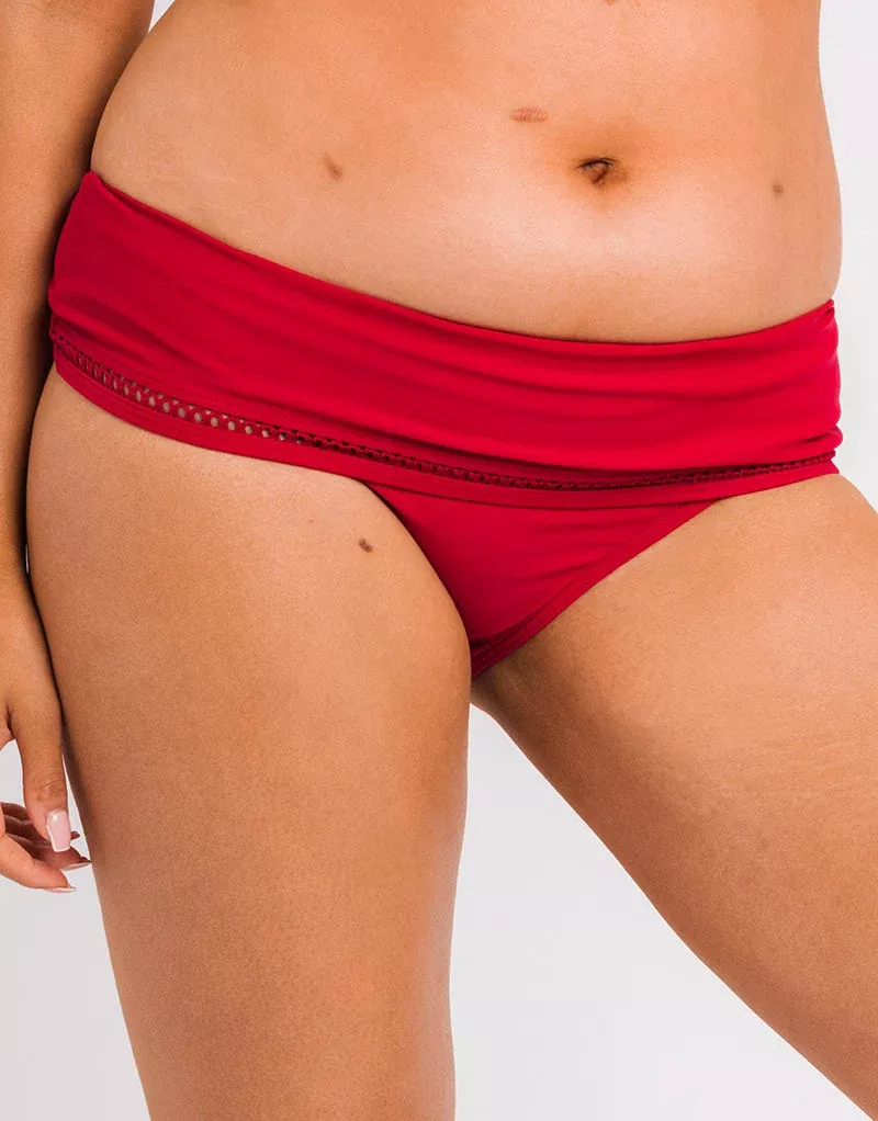 First Class Deep Fold Over Bikini Brief Red