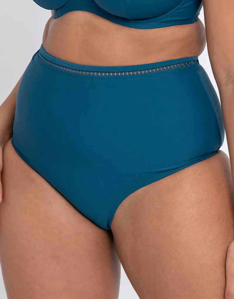 First Class High Waist Bikini Bottom Deep TealBlue