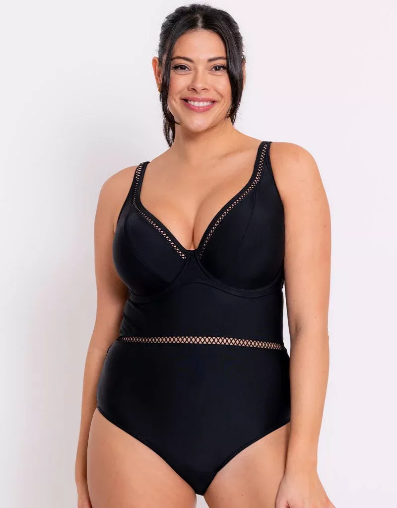 First Class Multiway Plunge Swimsuit Black