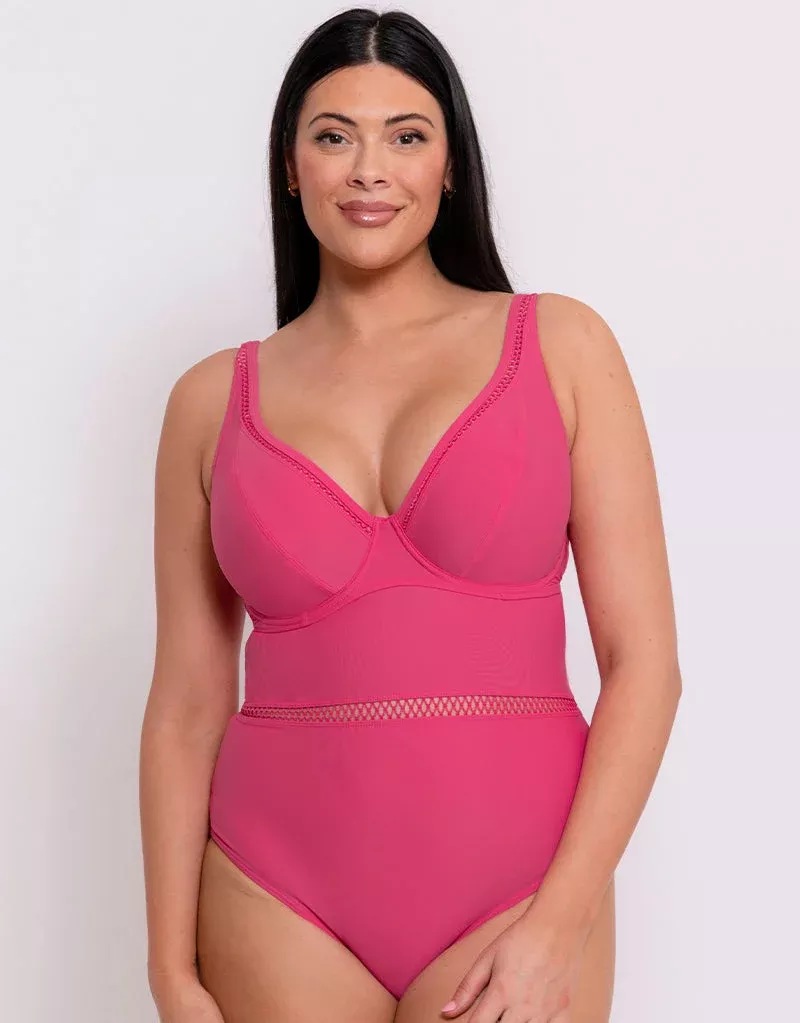 First Class Multiway Plunge Swimsuit Pink