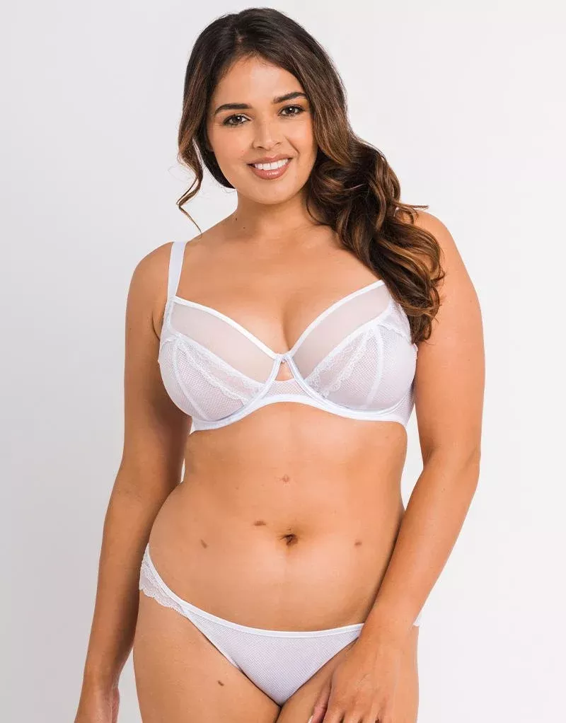 Flutterby Plunge Bra White
