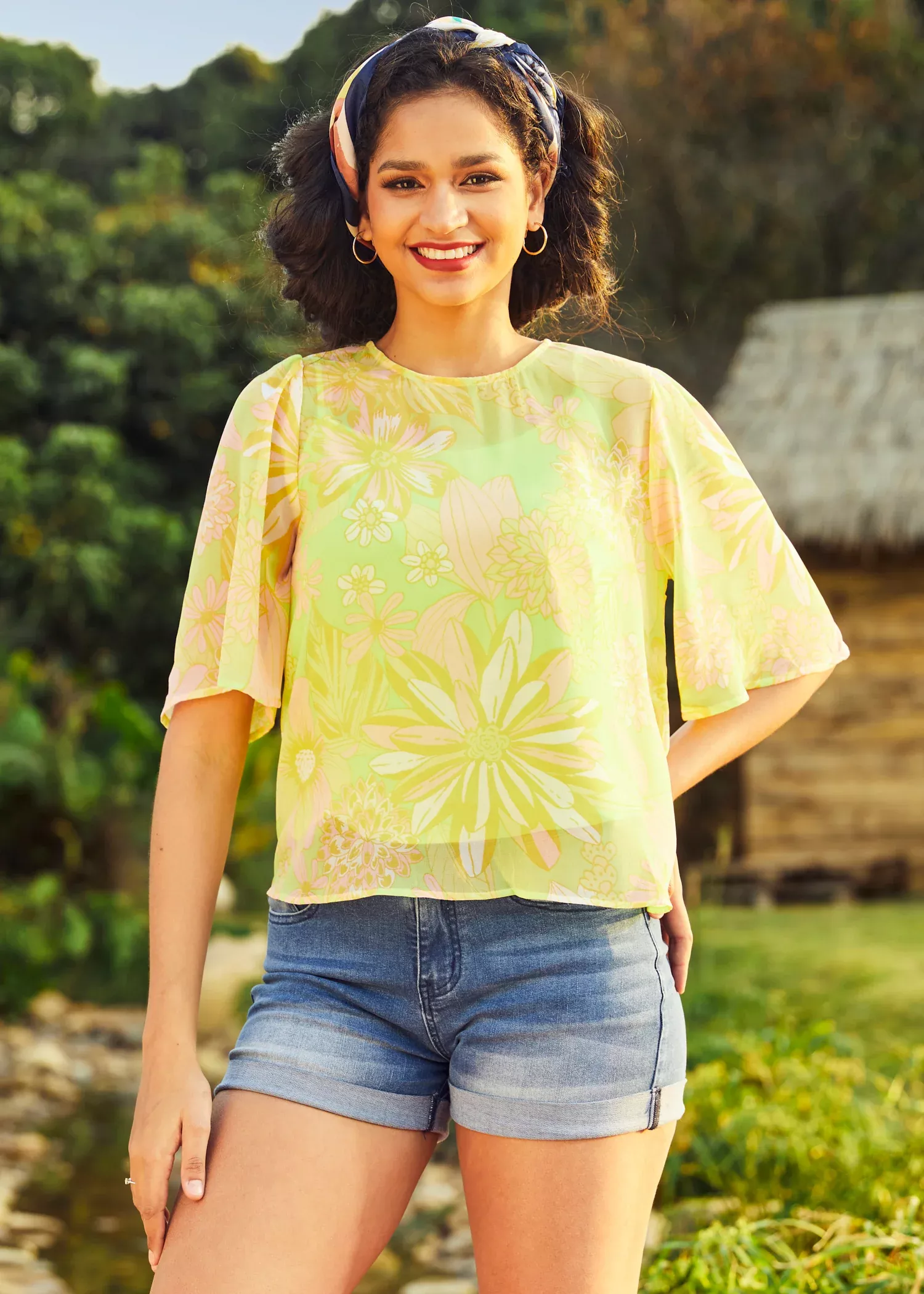 Fluttering Outta Sight Blouse (Final Sale)