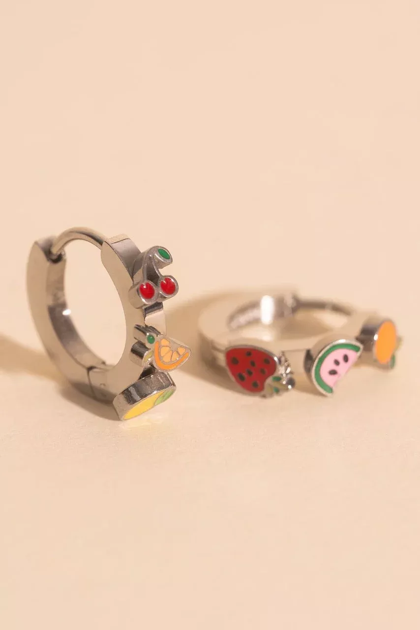 Fruit Loop 3D Huggie Hoop Earrings