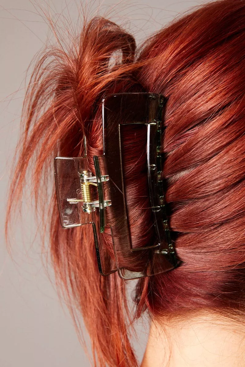 Green Large Rectangle Claw Clip