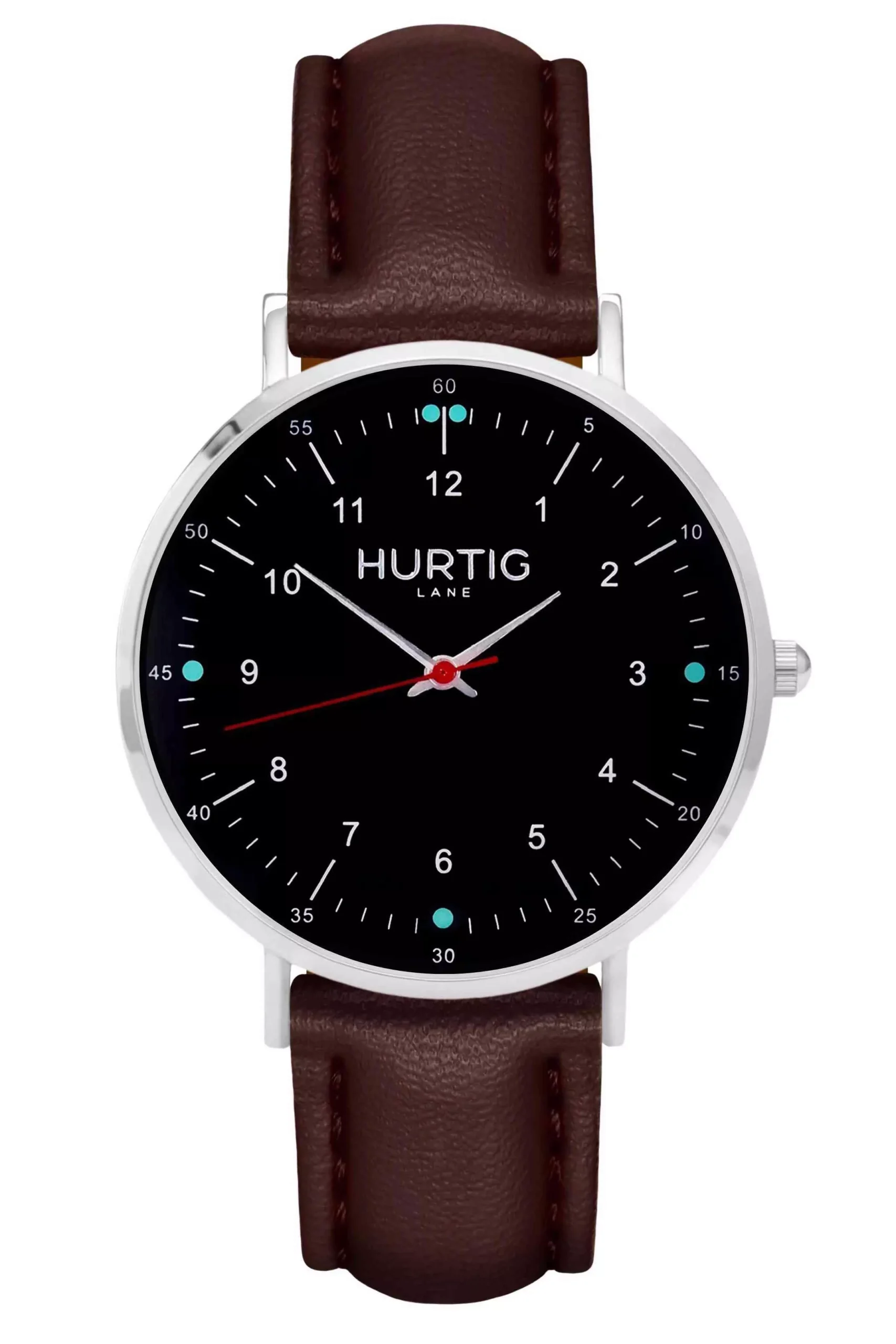 Hurtig Lane Moderna Watch Silver, Black & Chestnut