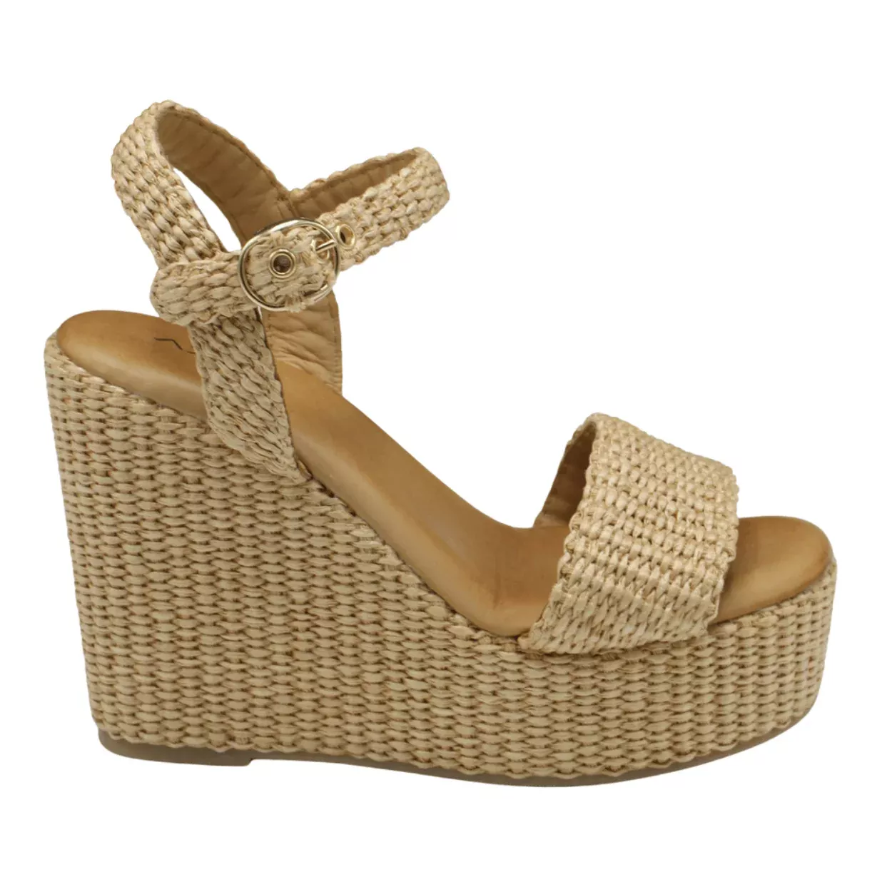 Jean Raffia Wedge