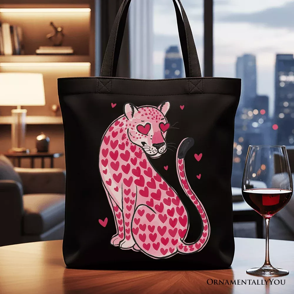 Leopard Valentine Canvas Tote Bag