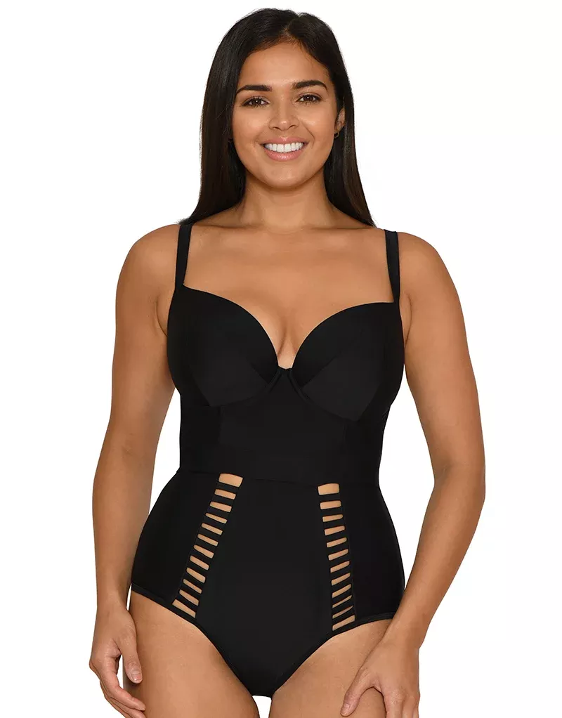 Maya Padded Plunge Swimsuit Black