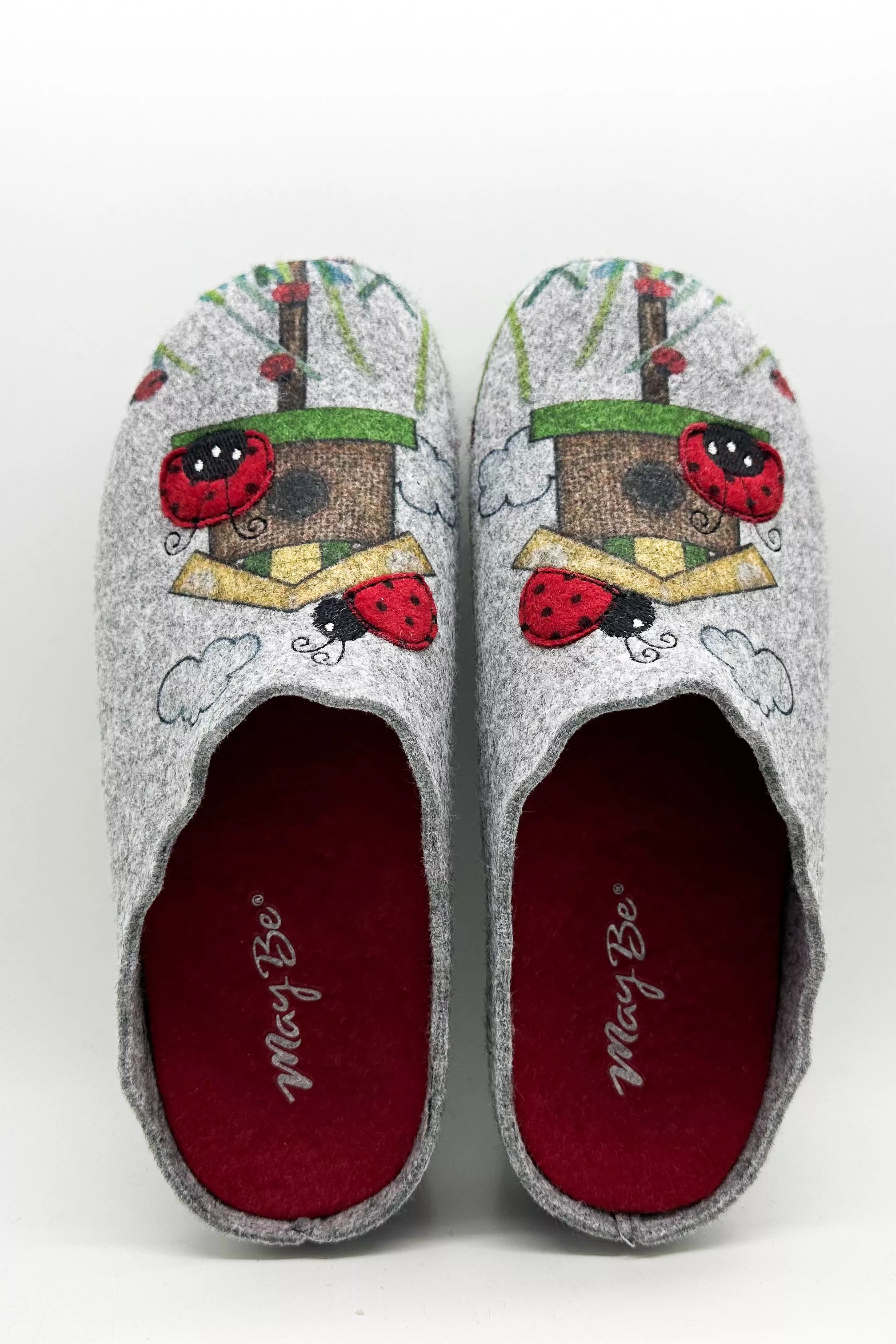 MayBe Slippers Maybe Lady Bug's House Grey