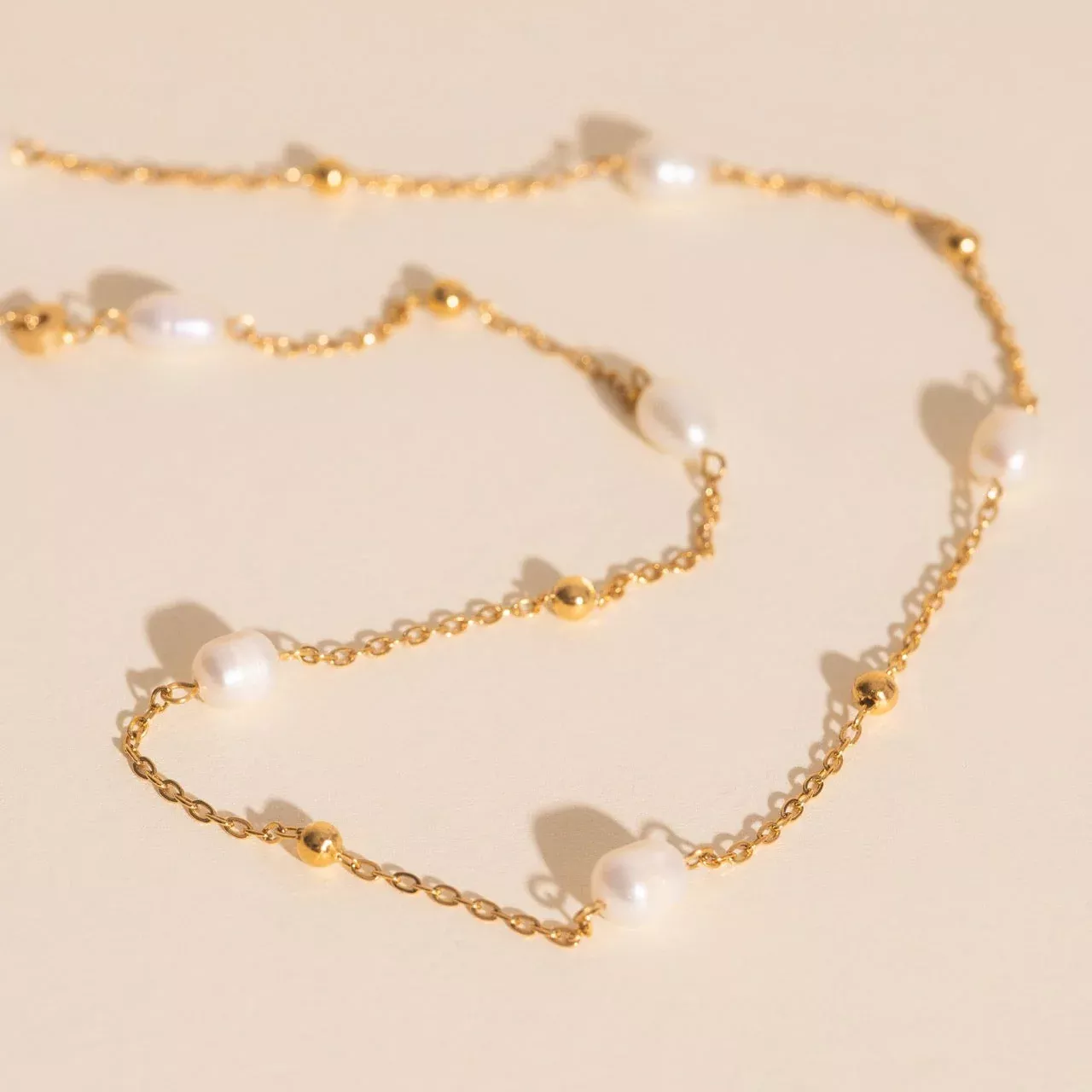 Mini Pearl Chain Necklace (18")