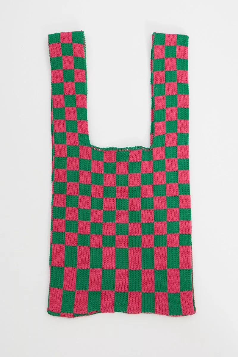 Multi Colour Check Crochet Bag