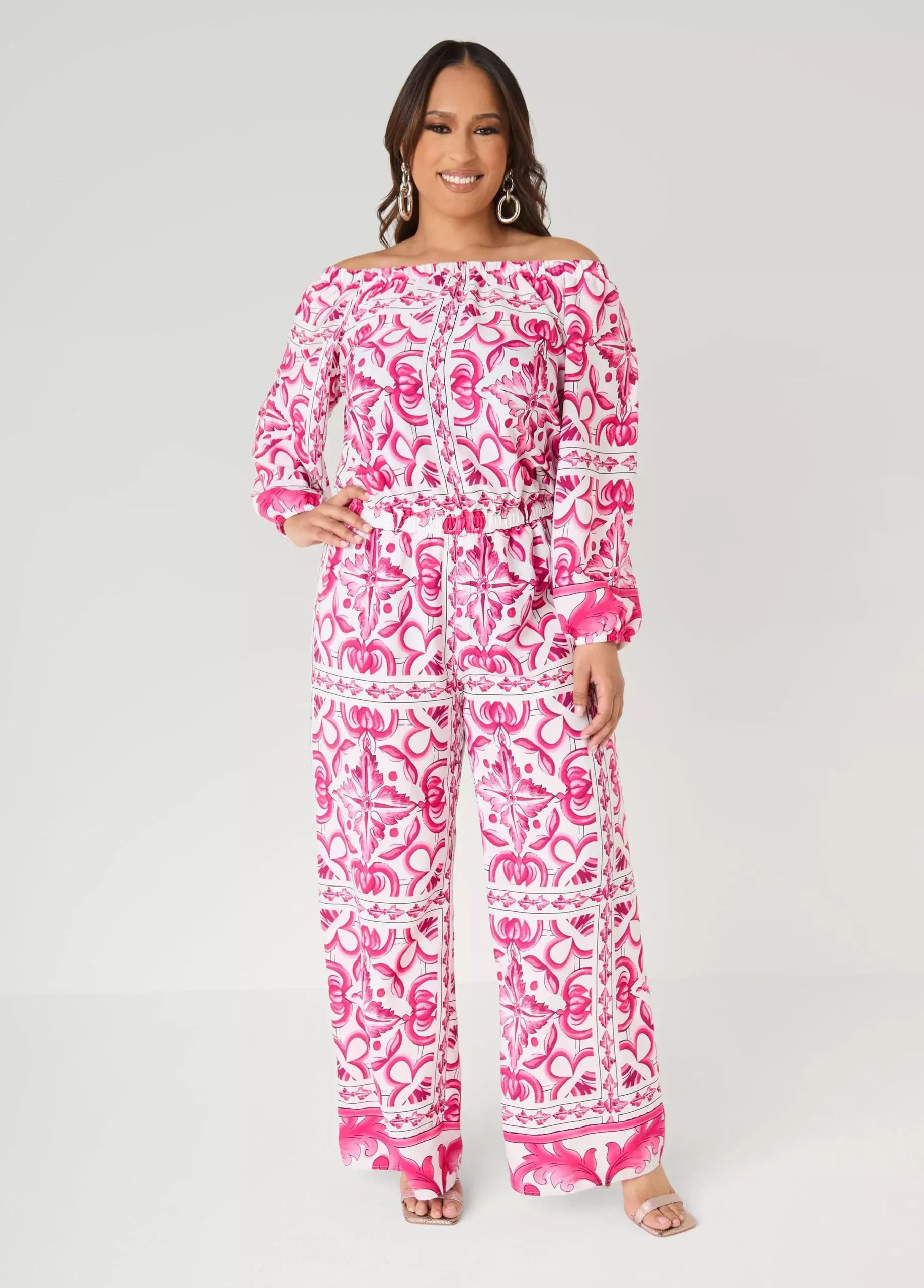 Off The Shoulder Floral Jumpsuit