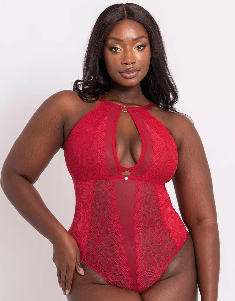 Opulence Multiway Stretch Lace Body Ruby Red